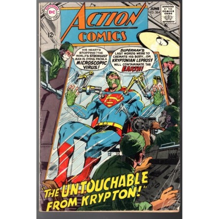 ACTION COMICS  364 - DC COMICS 1968 - BAGGED BOARDED - VG (4.0)