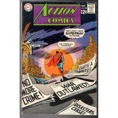 ACTION COMICS  368 - DC COMICS 1968 - BAGGED BOARDED - VG/FN (5.0)