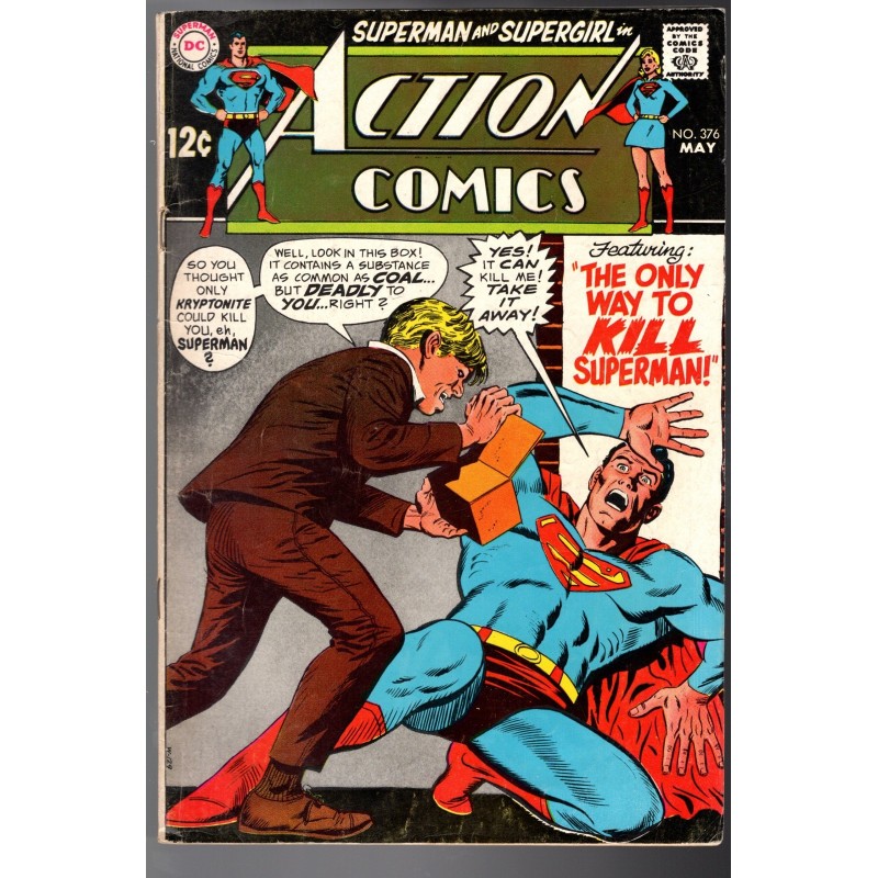 ACTION COMICS  376 - DC COMICS 1969 - BAGGED BOARDED - VG/FN (5.0)