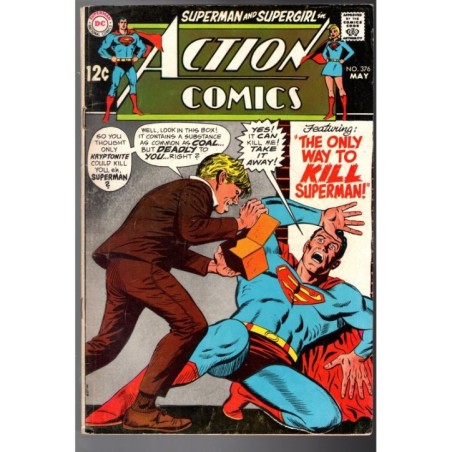 ACTION COMICS  376 - DC COMICS 1969 - BAGGED BOARDED - VG/FN (5.0)