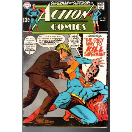 ACTION COMICS  376 - DC COMICS 1969 - BAGGED BOARDED - FN+ (6.5)