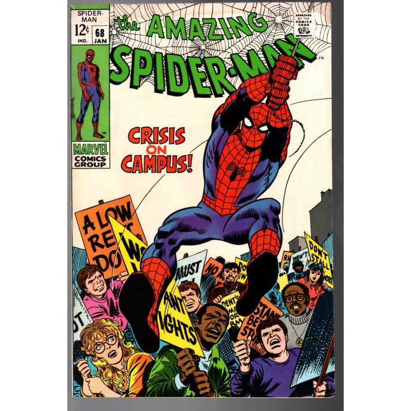 AMAZING SPIDER-MAN  68 - MARVEL 1969 - BAGGED BOARDED - FN- (5.5)