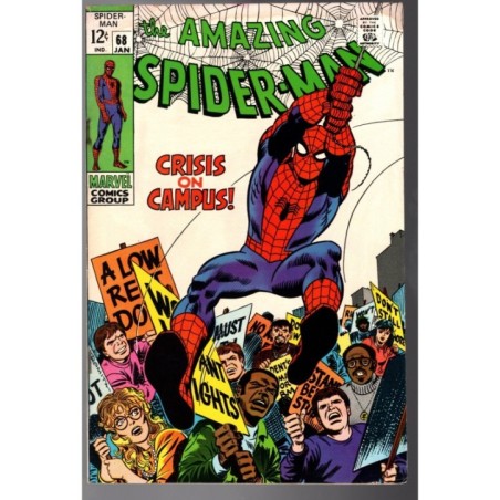 AMAZING SPIDER-MAN  68 - MARVEL 1969 - BAGGED BOARDED - FN- (5.5)