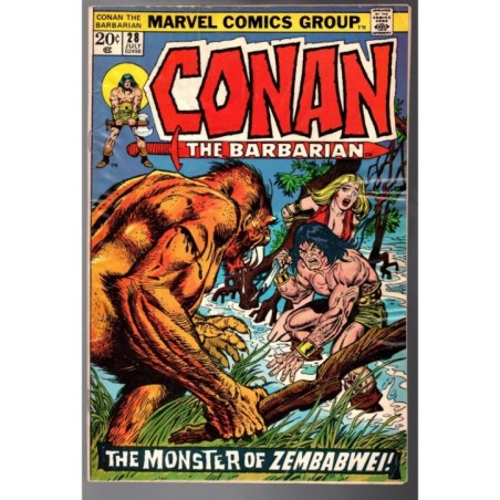 CONAN THE BARBARIAN   28 - MARVEL 1973 - BAGGED BOARDED - FN (6.0)