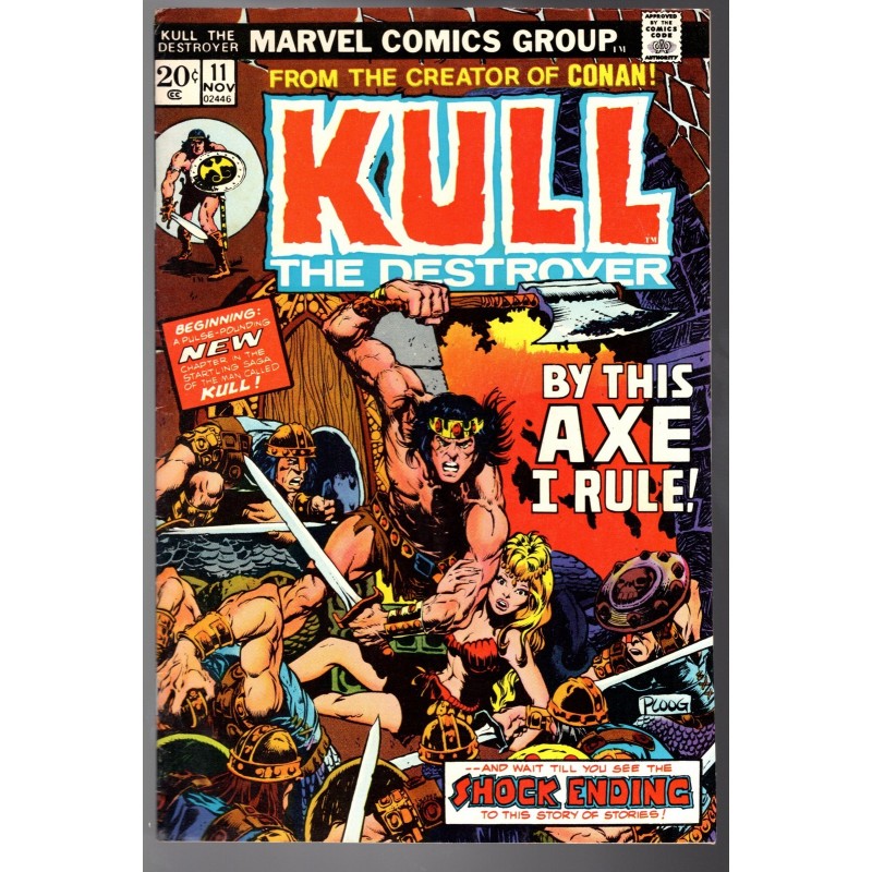 KULL THE DESTROYER  11 - MARVEL 1974 - BAGGED BOARDED - FN/VF (7.0)