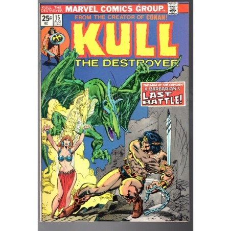 KULL THE DESTROYER  15 - MARVEL 1975 - BAGGED BOARDED - VF (8.0)