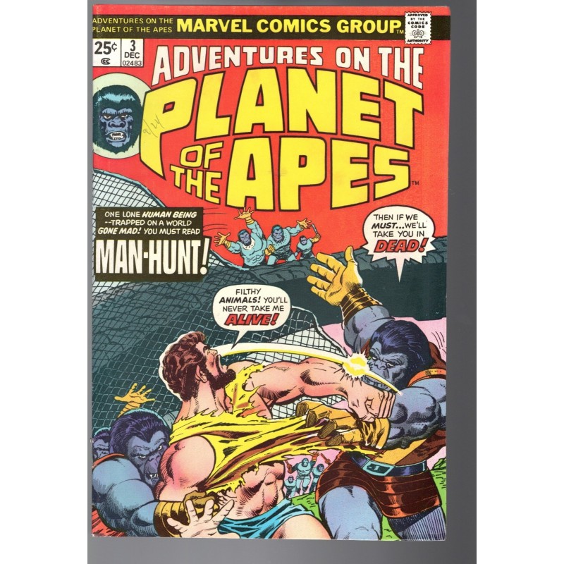 ADVENTURES ON THE PLANET OF APES 3 - MARVEL 1975 - BAGGED BOARDED - VF (8.0)