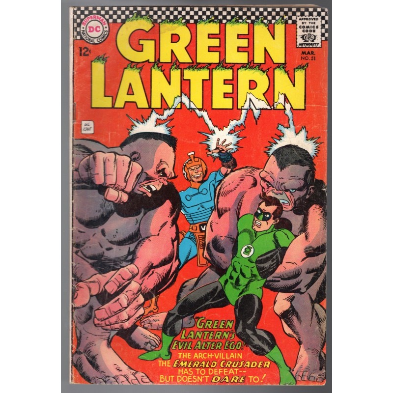GREEN LANTERN 51 - DC 1967 - BAGGED BOARDED - GD/VG (3.0)