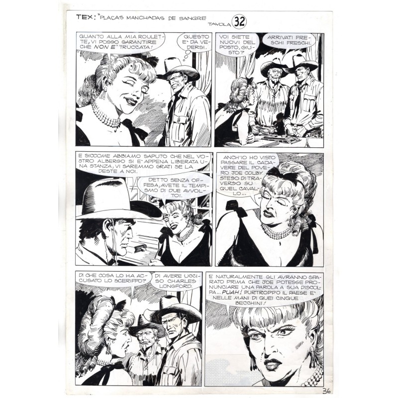 Tex - I fratelli Donegan - p.36 - Miguel Repetto - Tavola Originale  - 2004