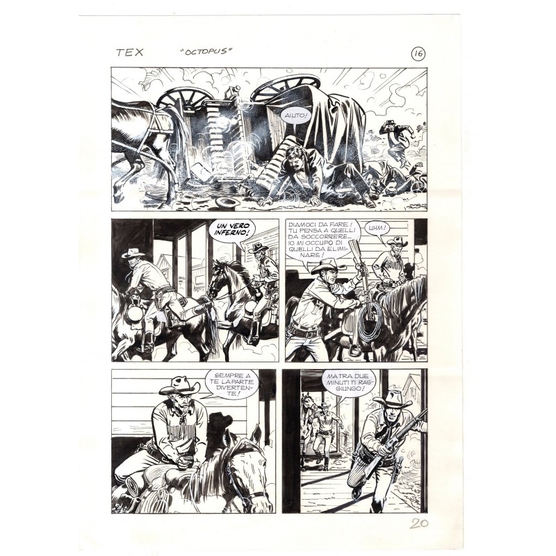 Tex - La banda dei serpenti - p.20 - Ernesto Seijas - Tavola Originale  - 2016