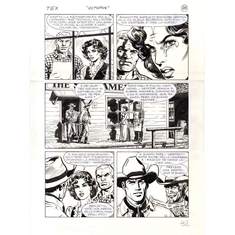 Tex - La banda dei serpenti - p.32 - Ernesto Seijas - Tavola Originale  - 2016