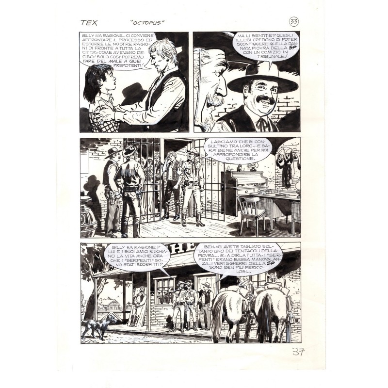 Tex - La banda dei serpenti - p.37 - Ernesto Seijas - Tavola Originale  - 2016