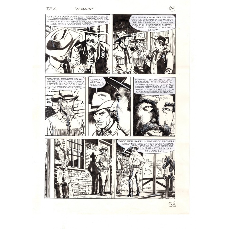 Tex - La banda dei serpenti - p.38 - Ernesto Seijas - Tavola Originale  - 2016