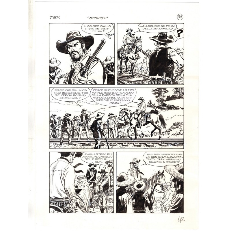 Tex - La banda dei serpenti - p.42 - Ernesto Seijas - Tavola Originale  - 2016