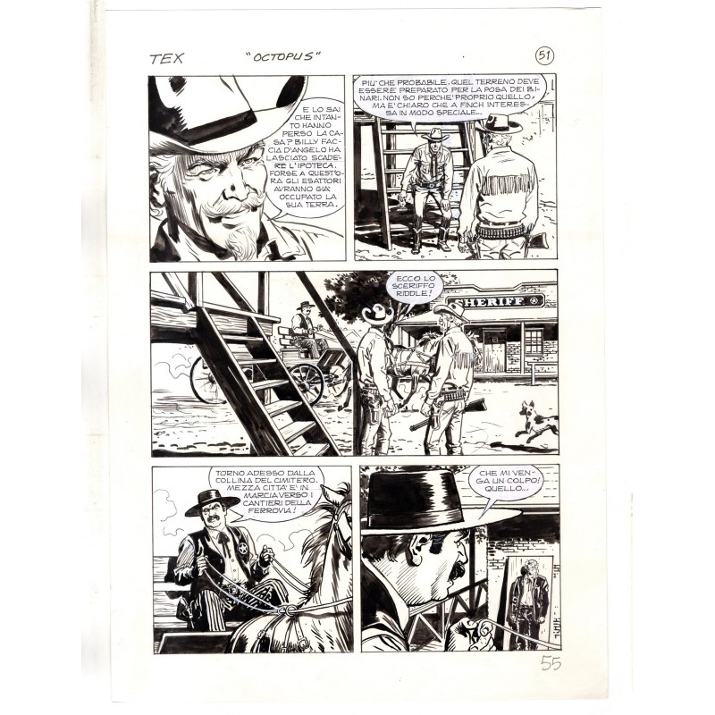 Tex - La banda dei serpenti - p.55 - Ernesto Seijas - Tavola Originale  - 2016