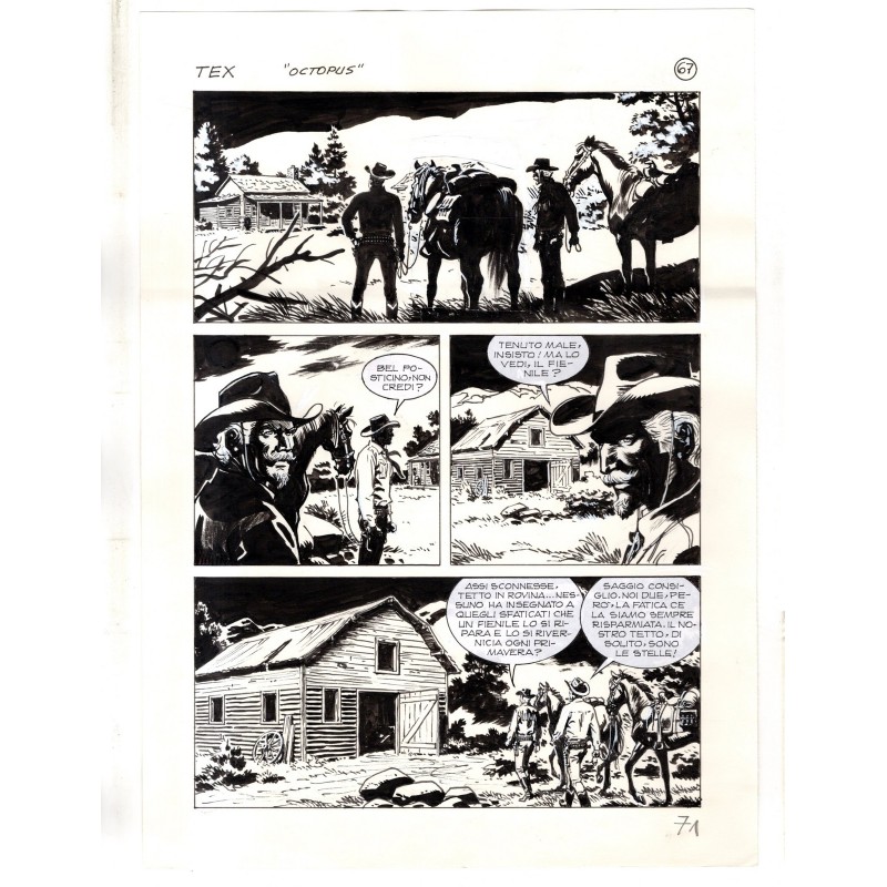 Tex - La banda dei serpenti - p.71 - Ernesto Seijas - Tavola Originale  - 2016