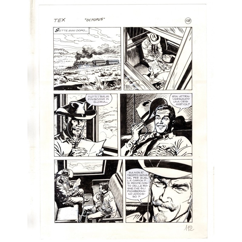 Tex - La banda dei serpenti - p.112 - Ernesto Seijas - Tavola Originale  - 2016