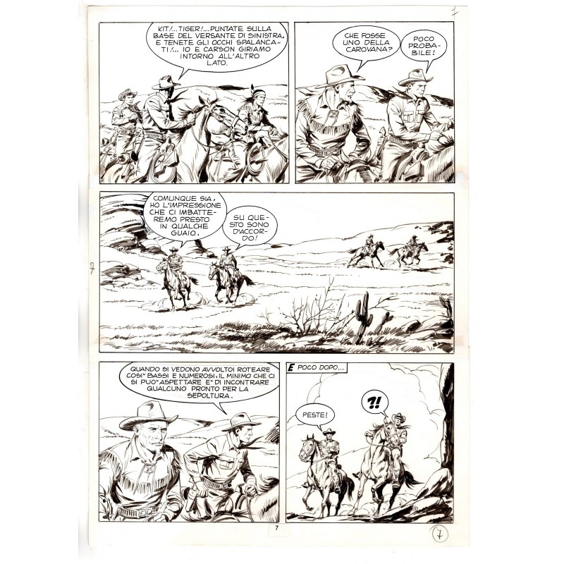 Tex - Fantasmi nel deserto - p.7 - Erio Nicolo' - Tavola Originale  - 1975