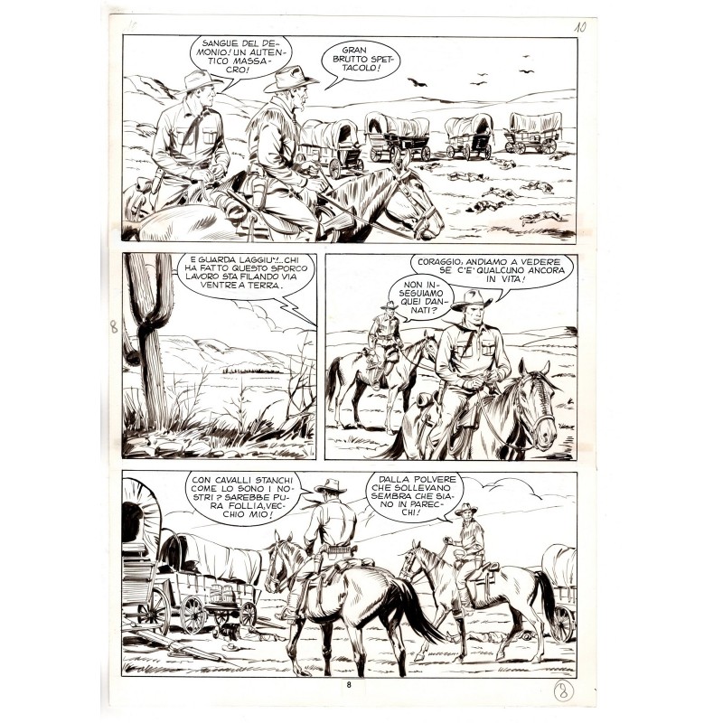 Tex - Fantasmi nel deserto - p.8 - Erio Nicolo' - Tavola Originale  - 1975