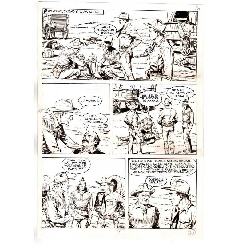 Tex - Fantasmi nel deserto - p.10 - Erio Nicolo' - Tavola Originale  - 1975