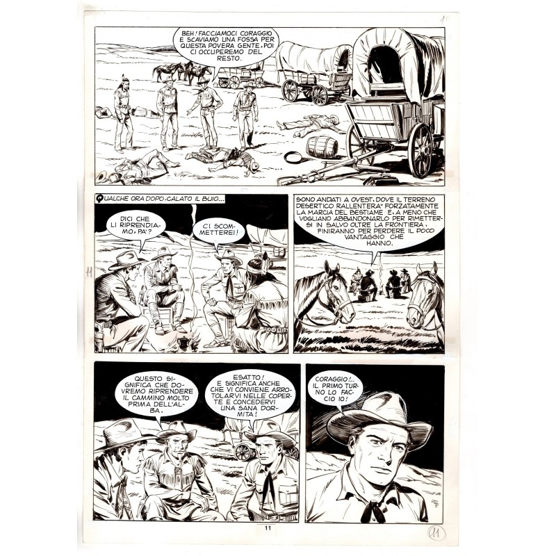 Tex - Fantasmi nel deserto - p.11 - Erio Nicolo' - Tavola Originale  - 1975