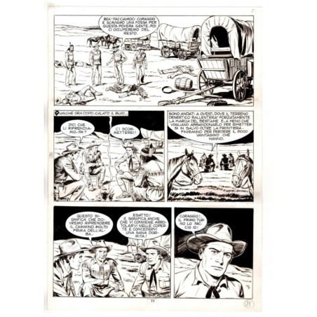 Tex - Fantasmi nel deserto - p.11 - Erio Nicolo' - Tavola Originale  - 1975