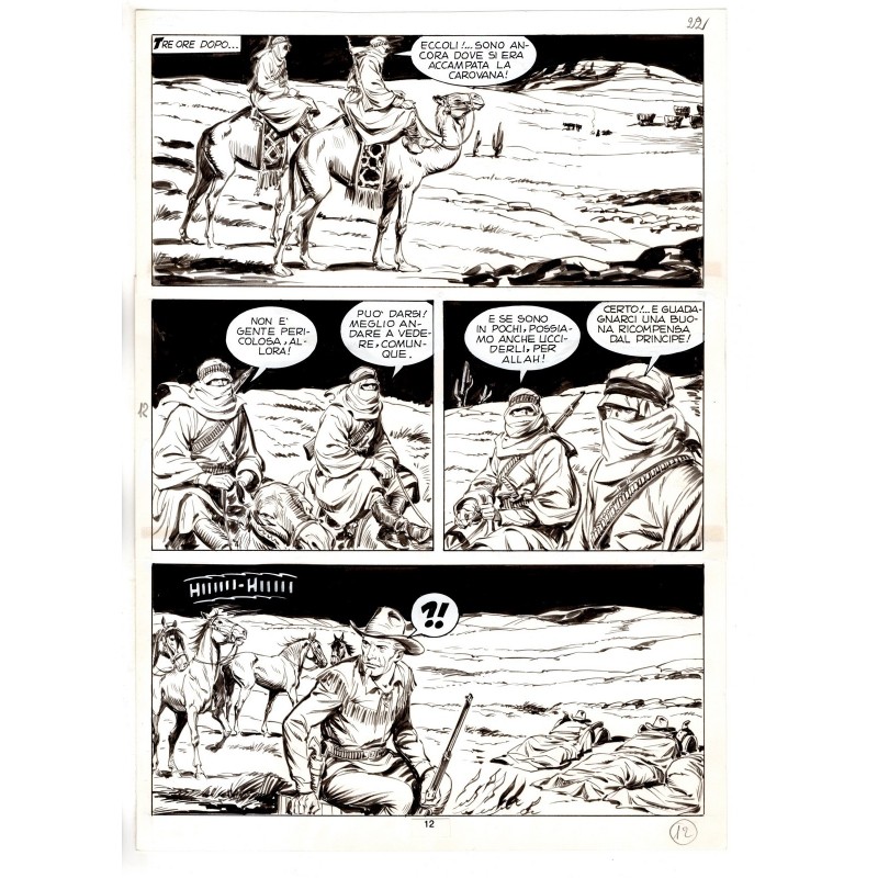 Tex - Fantasmi nel deserto - p.12 - Erio Nicolo' - Tavola Originale  - 1975