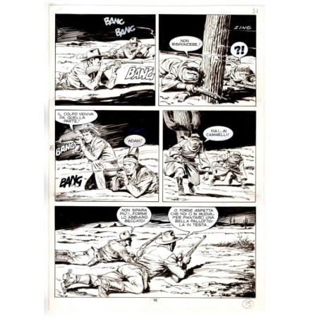 Tex - Fantasmi nel deserto - p.15 - Erio Nicolo' - Tavola Originale  - 1975