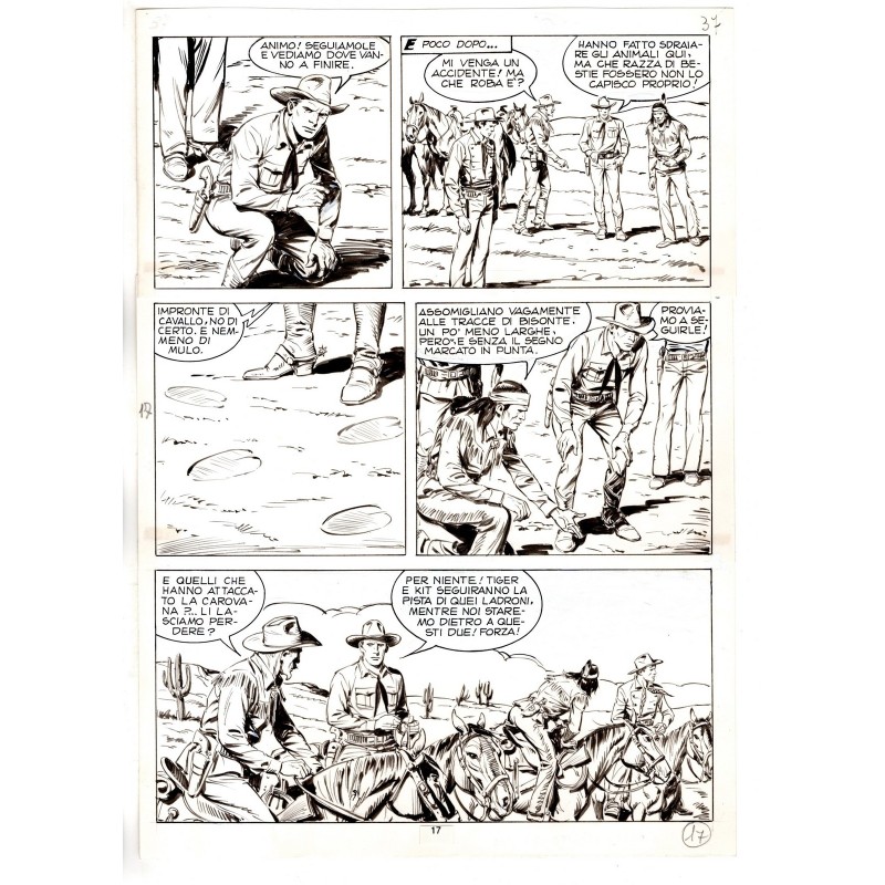Tex - Fantasmi nel deserto - p.17 - Erio Nicolo' - Tavola Originale  - 1975
