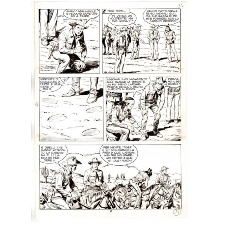 Tex - Fantasmi nel deserto - p.17 - Erio Nicolo' - Tavola Originale  - 1975