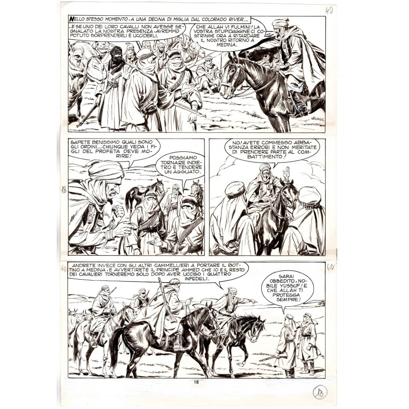 Tex - Fantasmi nel deserto - p.18 - Erio Nicolo' - Tavola Originale  - 1975