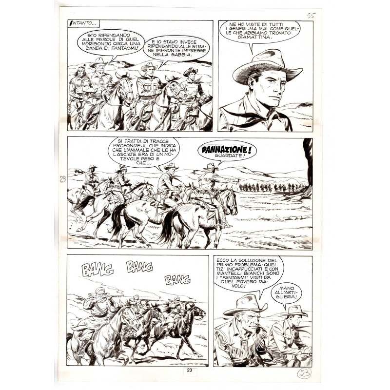 Tex - Fantasmi nel deserto - p.23 - Erio Nicolo' - Tavola Originale  - 1975