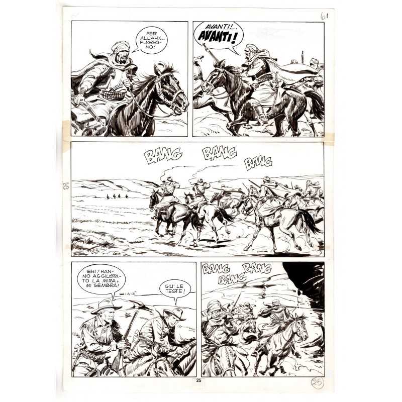 Tex - Fantasmi nel deserto - p.25 - Erio Nicolo' - Tavola Originale  - 1975