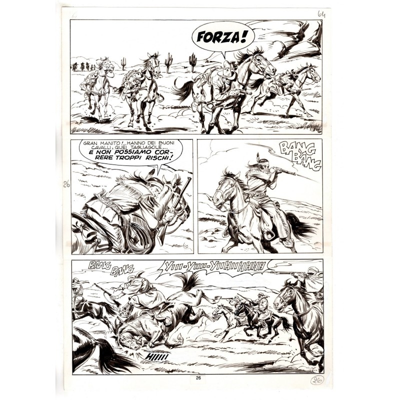 Tex - Fantasmi nel deserto - p.26 - Erio Nicolo' - Tavola Originale  - 1975