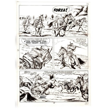 Tex - Fantasmi nel deserto - p.26 - Erio Nicolo' - Tavola Originale  - 1975