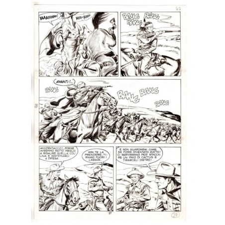 Tex - Fantasmi nel deserto - p.27 - Erio Nicolo' - Tavola Originale  - 1975