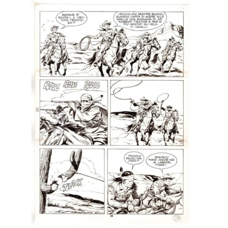 Tex - Fantasmi nel deserto - p.28 - Erio Nicolo' - Tavola Originale  - 1975