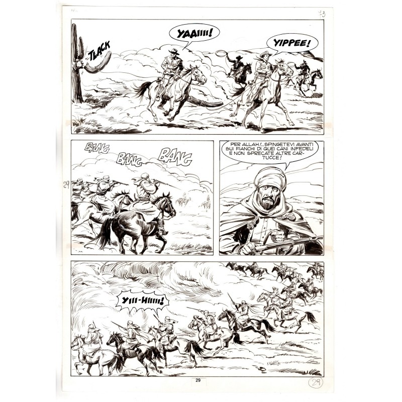 Tex - Fantasmi nel deserto - p.29 - Erio Nicolo' - Tavola Originale  - 1975