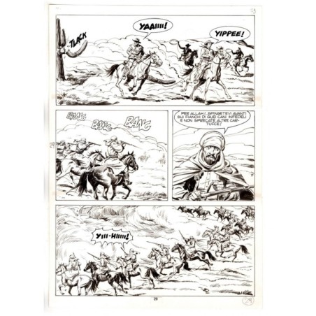 Tex - Fantasmi nel deserto - p.29 - Erio Nicolo' - Tavola Originale  - 1975