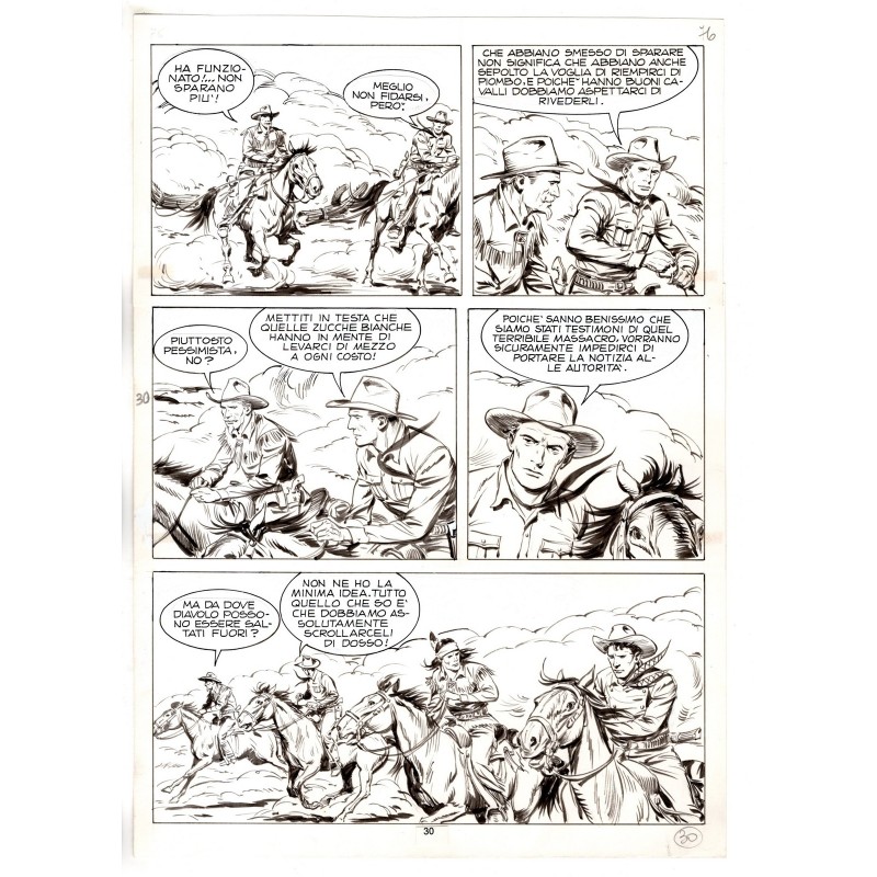 Tex - Fantasmi nel deserto - p.30 - Erio Nicolo' - Tavola Originale  - 1975