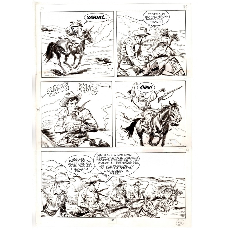 Tex - Fantasmi nel deserto - p.31 - Erio Nicolo' - Tavola Originale  - 1975