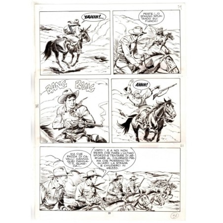 Tex - Fantasmi nel deserto - p.31 - Erio Nicolo' - Tavola Originale  - 1975