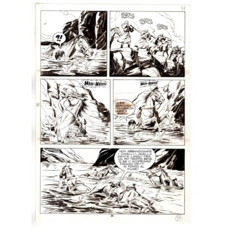 Tex - Fantasmi nel deserto - p.35 - Erio Nicolo' - Tavola Originale  - 1975