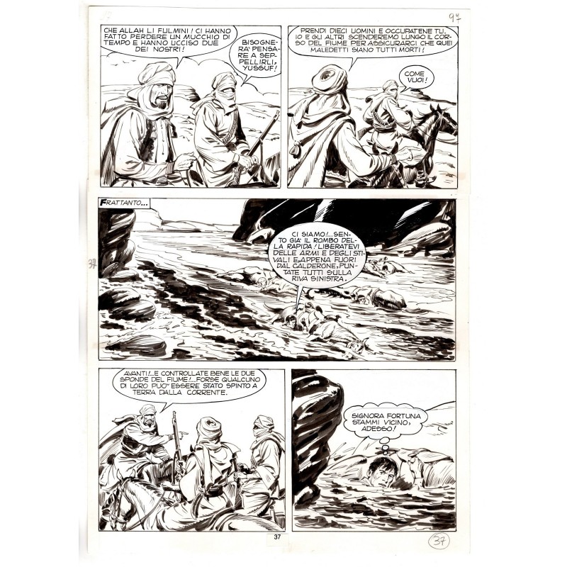 Tex - Fantasmi nel deserto - p.37 - Erio Nicolo' - Tavola Originale  - 1975