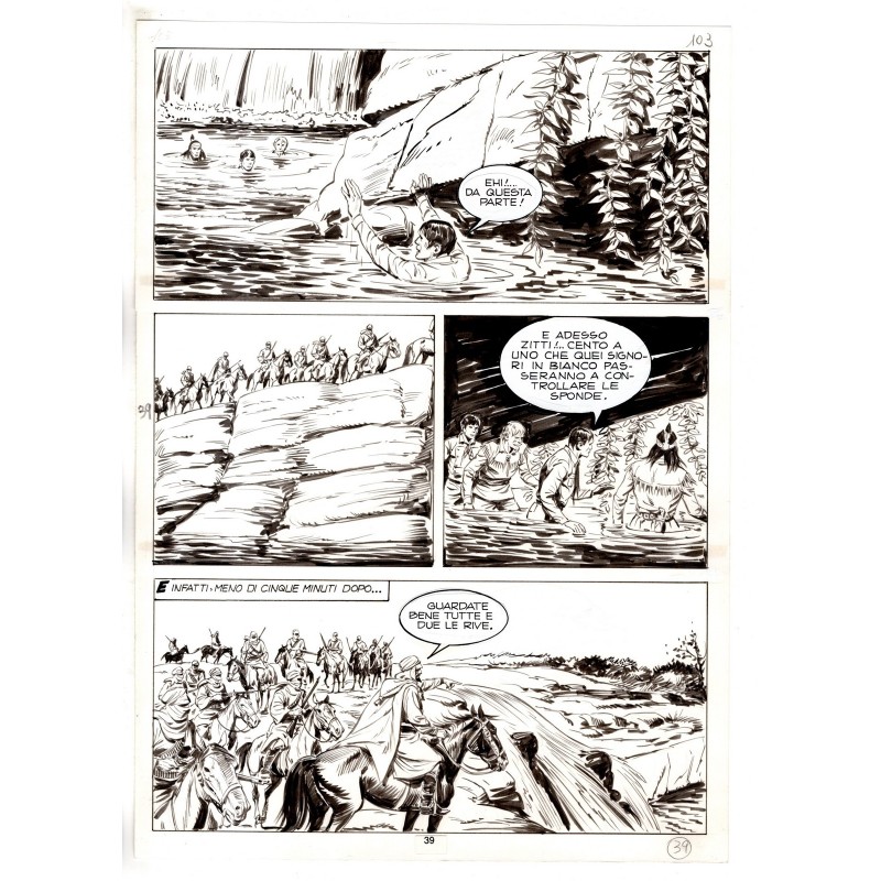 Tex - Fantasmi nel deserto - p.39 - Erio Nicolo' - Tavola Originale  - 1975