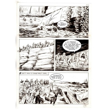 Tex - Fantasmi nel deserto - p.39 - Erio Nicolo' - Tavola Originale  - 1975