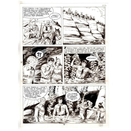 Tex - Fantasmi nel deserto - p.40 - Erio Nicolo' - Tavola Originale  - 1975