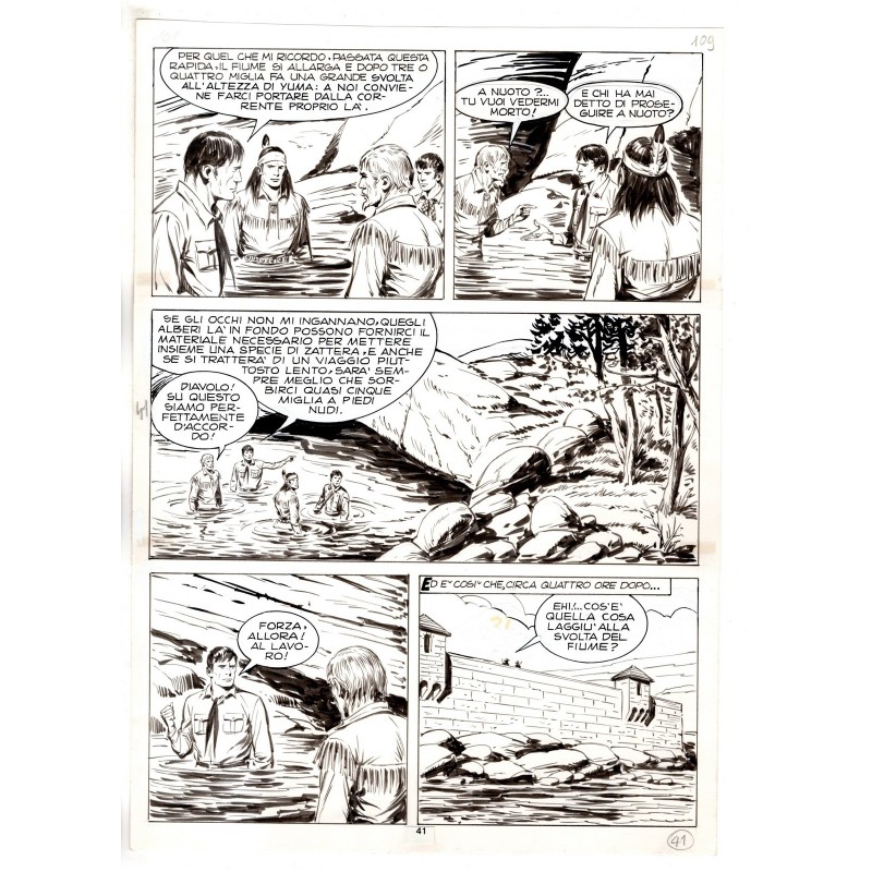 Tex - Fantasmi nel deserto - p.41 - Erio Nicolo' - Tavola Originale  - 1975