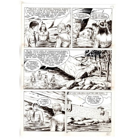 Tex - Fantasmi nel deserto - p.41 - Erio Nicolo' - Tavola Originale  - 1975
