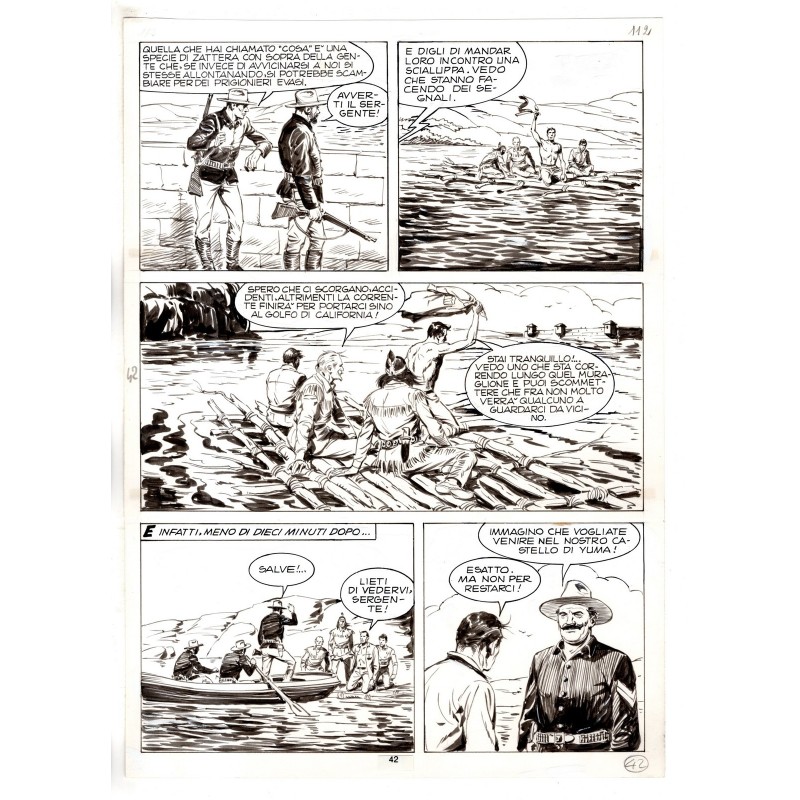 Tex - Fantasmi nel deserto - p.42 - Erio Nicolo' - Tavola Originale  - 1975